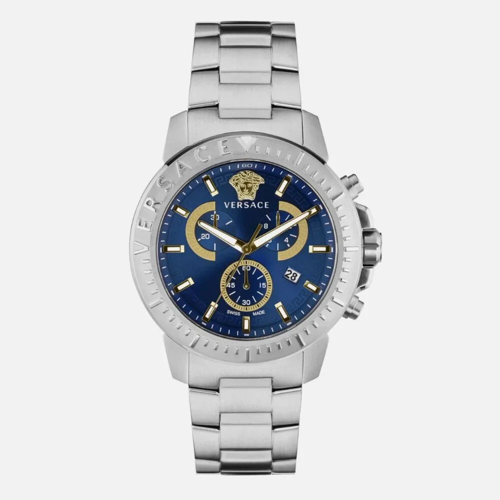 Versace Mens Stainless Steel 45mm Bracelet Fashion Watch